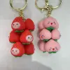 Creative Internet celebrity Jenga fruit soft rubber keychain, cartoon fruit figurine key pendant, Jenga figurine pendant Application Scenario